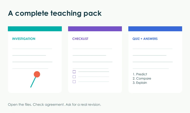 Delegate the teaching pack — authored example