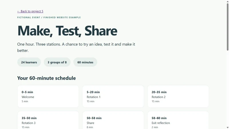 Website to finished assets — authored example